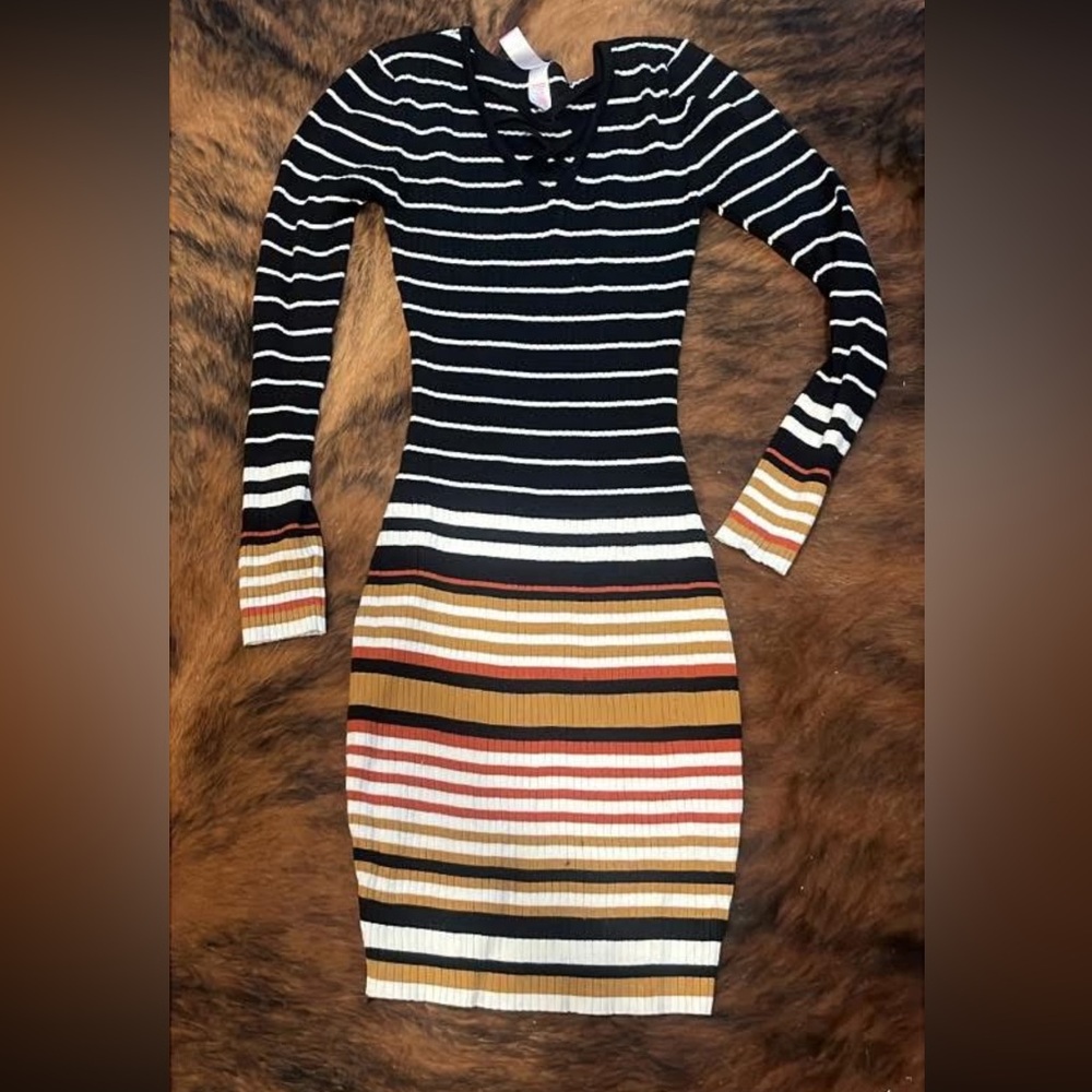 Striped Multicolor Knit Dress
